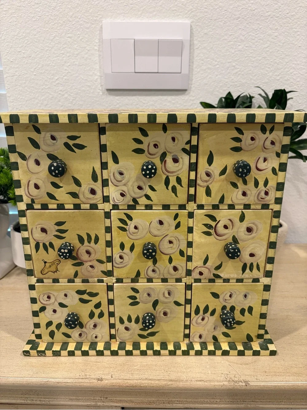 Custom Hand-Painted Floral Jewelry Drawer Organizer Box